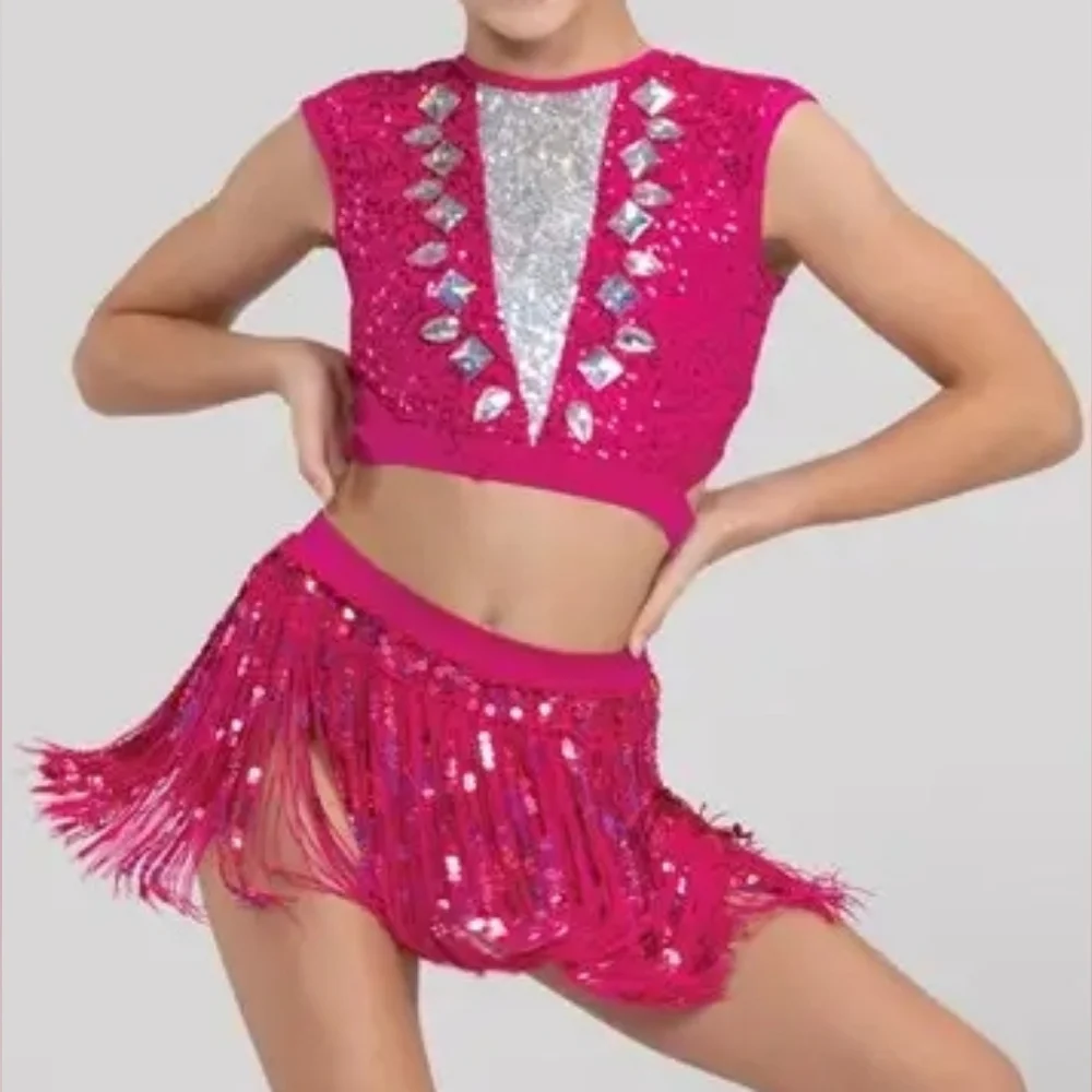 Weissman Gemstone And Fringe Dance Costume Go Get It Size IC
